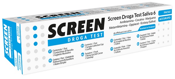 DROGA TEST CHE RILEVA 6 DROGHE TRAMITE SALIVA RISULTATO PER OGNI DROGA ANALIZZATA SCREEN DROGA TEST SALIVA 6 - farmasorriso.com