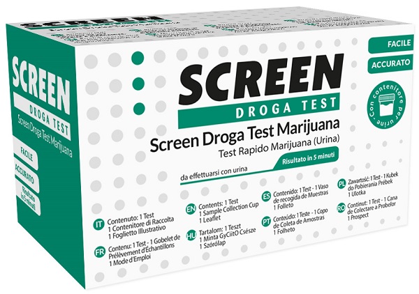 SCREEN DROGA TEST MARIJUANA TEST ANTIDROGA CON CONTENITORE URINA - farmasorriso.com