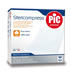 GARZA COMPRESSA IDROFILA PIC 10X10CM 4 STRATI 2 BUSTE 25 PEZZI FUSTELLA - farmasorriso.com