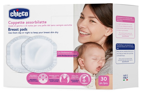 CHICCO COPPETTA ASSORBILATTE ANTIBATTERICA 30 PEZZI - farmasorriso.com