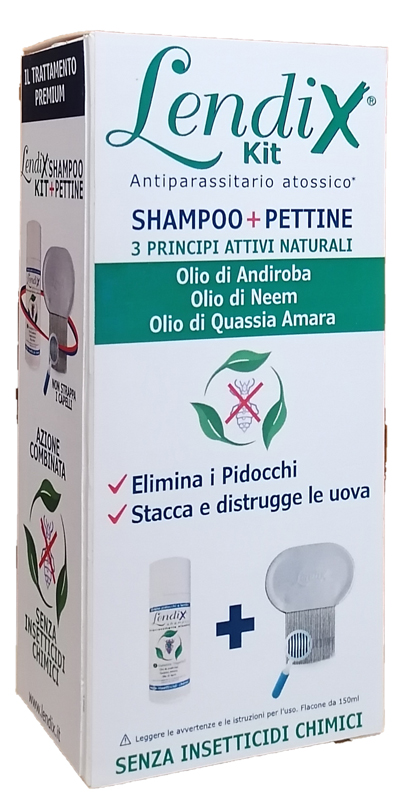 LENDIX KIT SHAMPOO 150ML + PETTINE PREMIUM ANTIPIDOCCHI - farmasorriso.com