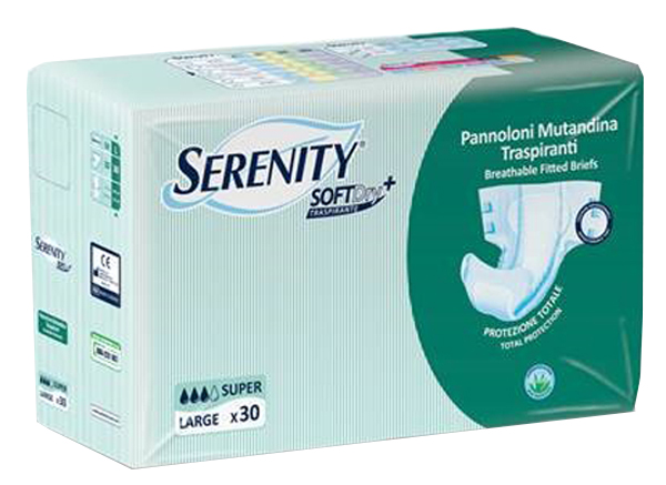 PANNOLONE PER INCONTINENZA A MUTANDINA SERENITY SOFTDRY+ ALOE SUPER LARGE 30 PEZZI - farmasorriso.com