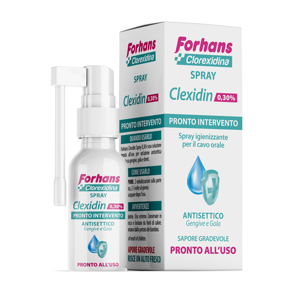 COLLUTORIO SPRAY CON CLOREXIDINA FORHANS CLEXIDIN 50ML - farmasorriso.com