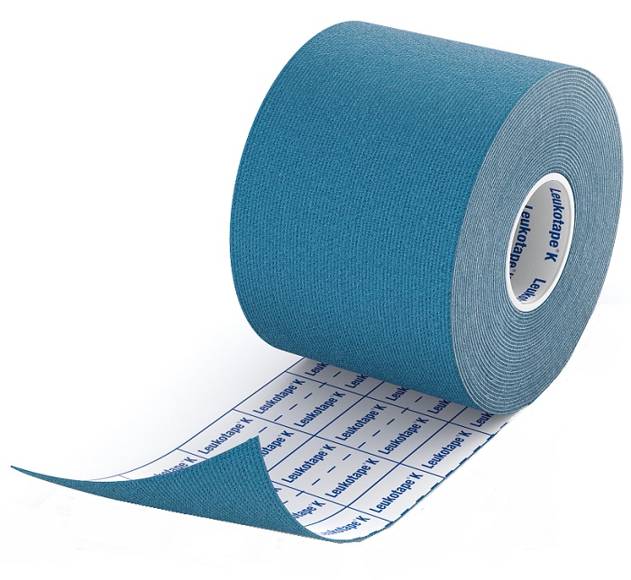BENDA ADESIVA LEUKOTAPE K PER TAPING FISIOTERAPICO LARGHEZZA 5 CM LUNGHEZZA 5 M COLORE BLU IN ROTOLO - farmasorriso.com
