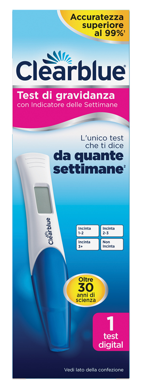 TEST DI GRAVIDANZA CLEARBLUE CON INDICATORE DELLE SETTIMANE 1 PEZZO - farmasorriso.com