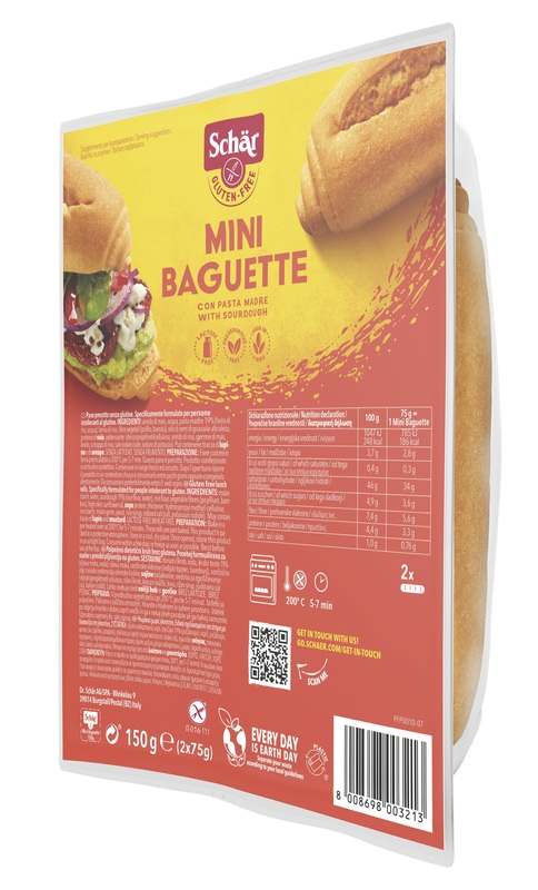 SCHAR MINI BAGUETTE SENZA LATTOSIO 2 X 75 G - farmasorriso.com