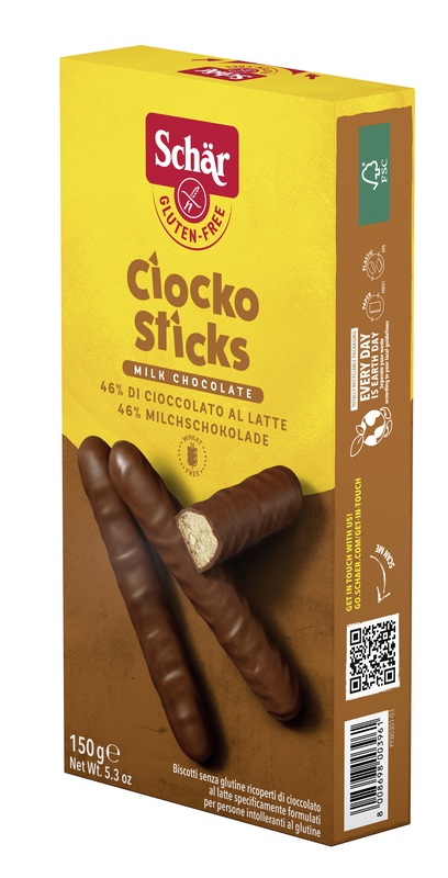 SCHAR CIOCKO STICK RICOPERTI DI CIOCCOLATO AL LATTE 150 G - farmasorriso.com