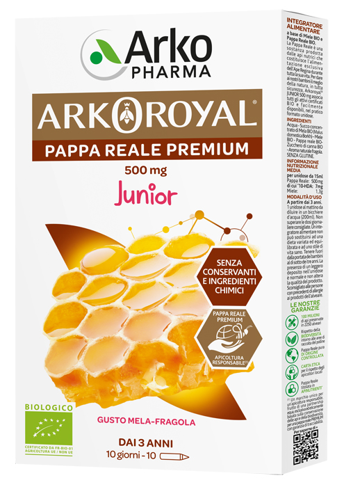 ARKOROYAL PAPPA REALE BIOLOGICA 500 MG 10 UNICA DOSE - farmasorriso.com