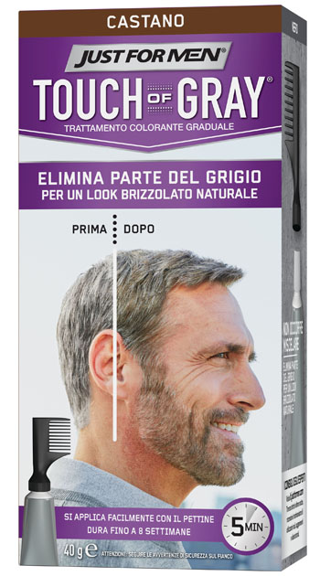 JUST FOR MEN TOUCH OF GRAY CASTANO 40 G - farmasorriso.com