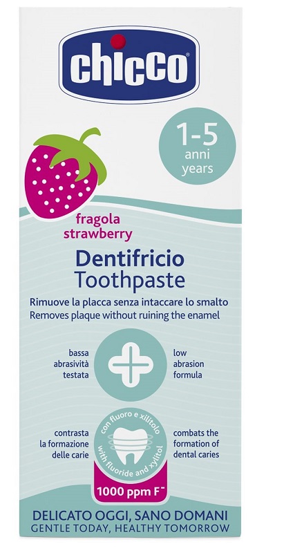 CHICCO DENTIFRICIO FRAGOLA 50 ML 12M+ CON FLUORO - farmasorriso.com