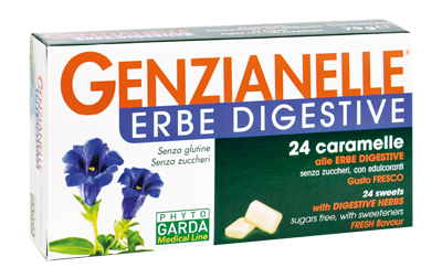 GENZIANELLE ERBE DIGESTIVE SENZA ZUCCHERO 24 CARAMELLE - farmasorriso.com