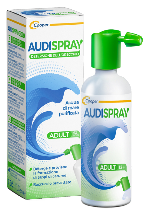 AUDISPRAY ADULT SOLUZIONE DI ACQUA DI MARE IPERTONICA SPRAY SENZA GAS DETERSIONE ORECCHIO 50 ML - farmasorriso.com