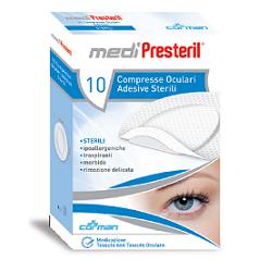 GARZA COMPRESSA OCULARE MEDIPRESTERIL ADESIVA TNT 6,5X9,5CM 10 PEZZI - farmasorriso.com