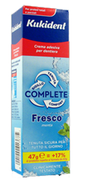 KUKIDENT COMPLETE FRESCO CREMA ADESIVA PER PROTESI DENTARIE 47 G - farmasorriso.com