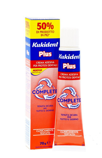 KUKIDENT PLUS COMPLETE CREMA ADESIVA PER PROTESI DENTARIE 70 G - farmasorriso.com