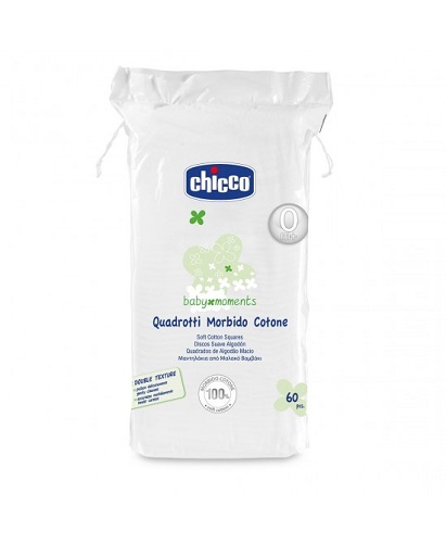 CHICCO BABY MOMENTS QUADROTTI MORBIDO COTONE 60 PEZZI - farmasorriso.com