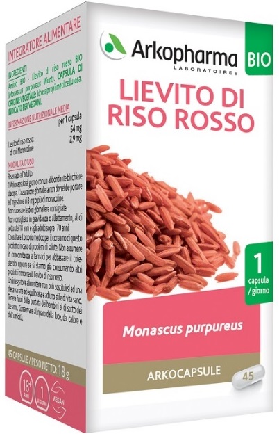 ARKO CAPSULE LIEVITO RISO ROSSO 45 CAPSULE BIO - farmasorriso.com