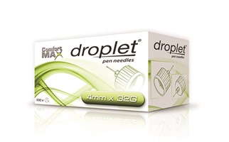 AGO PER PENNA DA INSULINA DROPLET COMFORT MAX 32 GAUGE 4 MM 100 PEZZI - farmasorriso.com
