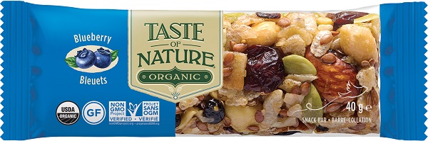 TASTE OF NATURE BARRETTA AI MIRTILLI BIO VEGAN AD ALTO CONTENUTO DI FIBRE 40 G - farmasorriso.com