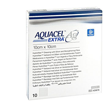 AQUACEL AG EXTRA MEDICAZIONE CON IONI ARGENTO 10X10 CM 10 PEZZI - farmasorriso.com
