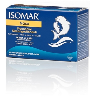 ISOMAR SOLUZIONE IPERTONICA ACQUA MARE 18 FLACONCINI MONODOSE 5 ML - farmasorriso.com