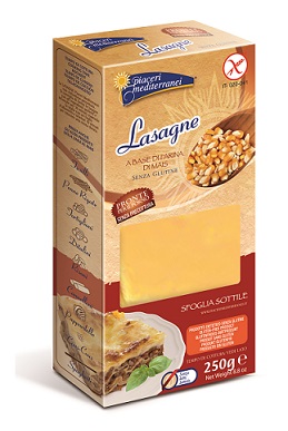 PIACERI MEDITERRANEI PASTA FARINA MAIS LASAGNE 250 G - farmasorriso.com