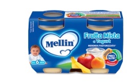 MELLIN MERENDA YOGURT FRUTTA MISTA 120 G X 2 PEZZI - farmasorriso.com