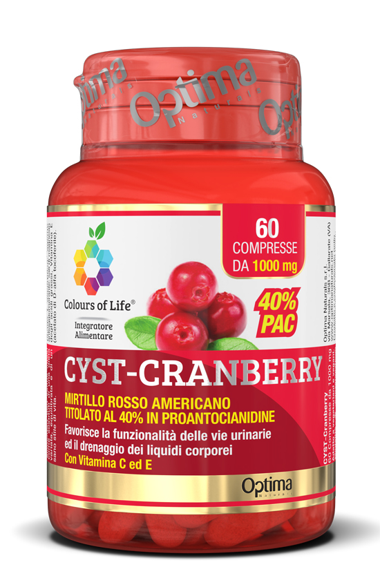COLOURS OF LIFE CYST-CRANBERRY CON VITAMINA C E 60 COMPRESSE 1000 MG - farmasorriso.com