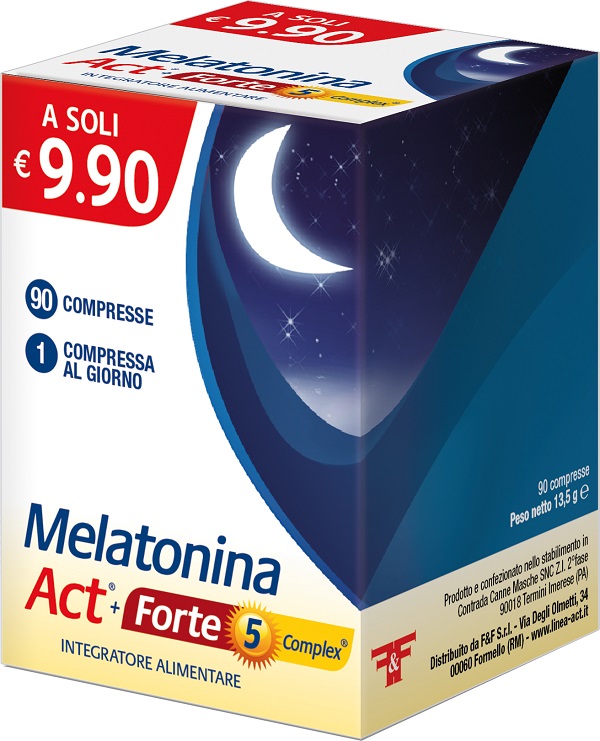 MELATONINA ACT+FORTE 5 COMPLEX 90 COMPRESSE - farmasorriso.com