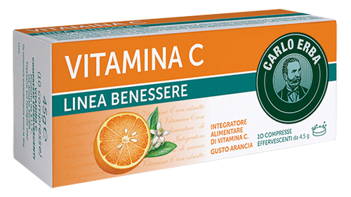 CARLO ERBA VITAMINA C LINEA BENESSERE 10 COMPRESSE EFFERVESCENTI - farmasorriso.com