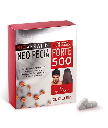 DIETALINEA BIOKERATIN NEO PECIA FORTE 500 32 COMPRESSE 4 BLISTER IN ASTUCCIO 48 G - farmasorriso.com