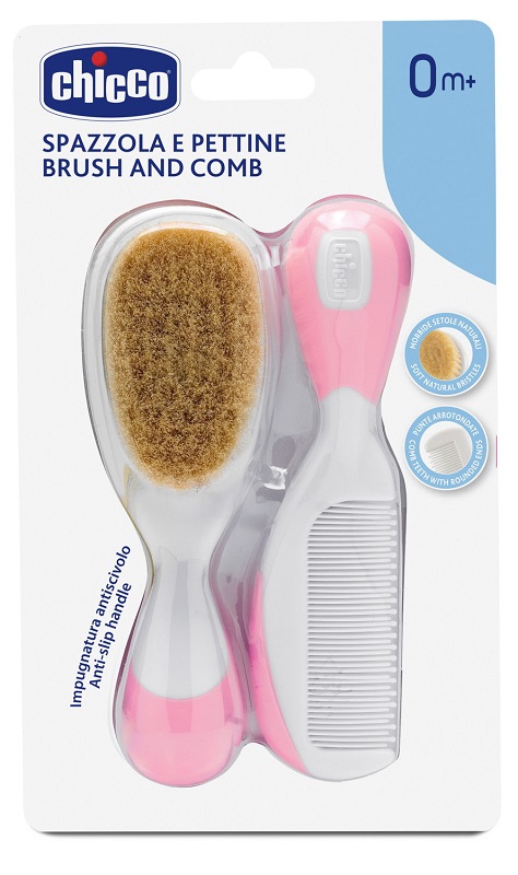 CHICCO SPAZZOLA + PETTINE ROSA - farmasorriso.com