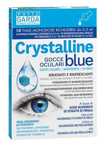 CRYSTALLINE BLUE GOCCE OCULARI MONODOSE 10 FIALE 0,5 ML - farmasorriso.com