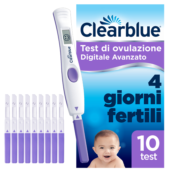 TEST DI OVULAZIONE CLEARBLUE DIGITALE AVANZATO 10 PEZZI - farmasorriso.com