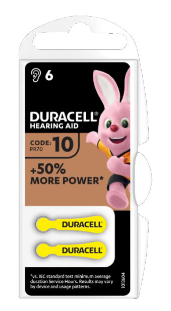 DURACELL ACTIVAIR HEARING AID EASY TAB 10 GIALLO BATTERIA PER APPARECCHIO ACUSTICO 6 PEZZI - farmasorriso.com