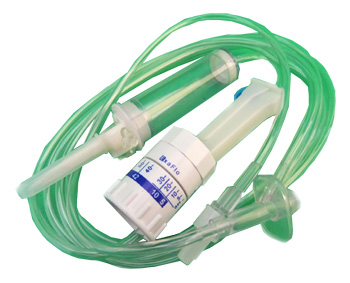 DEFLUSSORE CON REGOLATORE DI FLUSSO A GRAVITA' CON PERFORATORE 5/250ML - farmasorriso.com