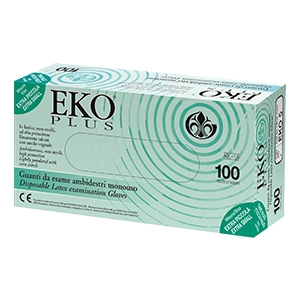 GUANTO IN LATTICE SUPERFICIE LISCIA TALCATO 100 PEZZI ARTICOLO EKO 8 - farmasorriso.com