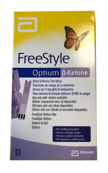 STRISCE MISURAZIONE CHETONEMIA OPTIUM BETA KETONE 10 PEZZI - farmasorriso.com