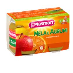 PLASMON OMOGENEIZZATO MELA AGRUMI 2 X 104 G - farmasorriso.com