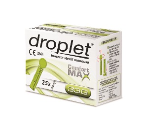 LANCETTE PUNGIDITO DROPLET COMFORT MAX GAUGE 33 25 PEZZI - farmasorriso.com