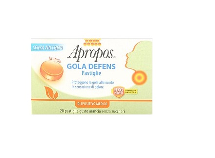 APROPOS GOLA DEFENS ARANCIA PASTIGLIE SENZA ZUCCHERI AGGIUNTI - farmasorriso.com