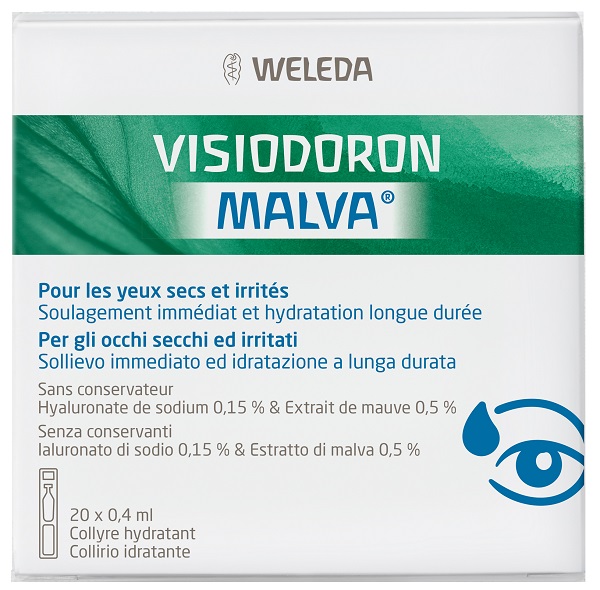 GOCCE OCULARI VISIODORON MALVA 20 MONODOSE DA 0,4 ML - farmasorriso.com