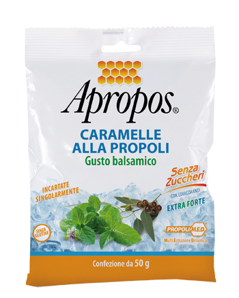 APROPOS CARAMELLE DURE ALLA PROPOLI BALSAMICHE SENZA ZUCCHERO 50 G - farmasorriso.com