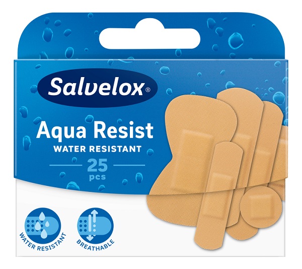 CEROTTO SALVELOX AQUA RESIST WATER RESISTANT MIX FORMATI ASSORTITI 25 PEZZI - farmasorriso.com