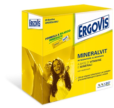 ERGOVIS MINERALVIT 20 BUSTE OROSOLUBILI 30 G - farmasorriso.com