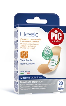 CEROTTO PIC CLASSIC 19X72 MM ANTIBATTERICO 20 PEZZI - farmasorriso.com