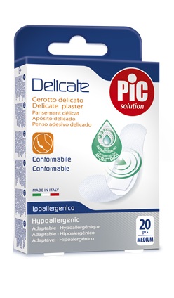 CEROTTO PIC DELICATE 19X72 MM ANTIBATTERICO 20 PEZZI - farmasorriso.com