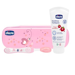CHICCO SET DENTALE ROSA CON FLUORO - farmasorriso.com