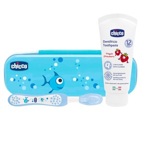 CHICCO SET DENTALE AZZURRO CON FLUORO - farmasorriso.com