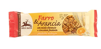 BARRETTA AL FARRO/ARANCIA BIO ALCE NERO 20 G - farmasorriso.com